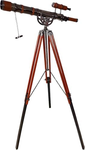 Antique Brass Telescope With Shiny Black Chrome Finish