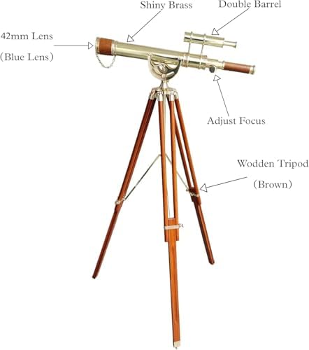 Personalized Vintage Telescope with Brass and Wood