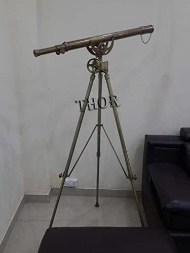 Victorian Marine Antique Telescope With Adjustable Steel Tripod