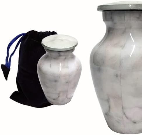 HIGHSTREET Nautical Aluminum Cremation Urn 3 Inch Marble Finish