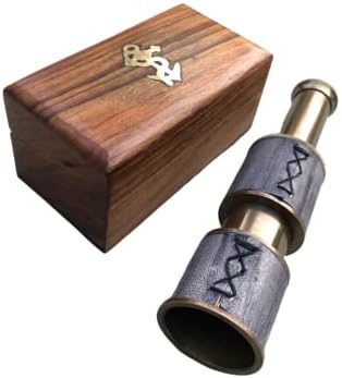 Vintage Brass Telescope with Wooden Box 1