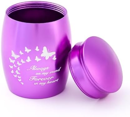 Purple Small Cremation Urns for Human Ashes Keepsake Mini Butterfly Urns