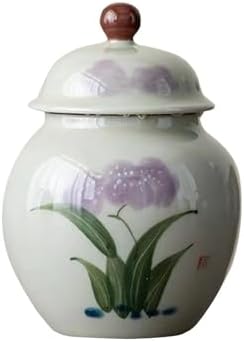 Iris Flower Small Urn for Ashes - 45 Inch Ceramic Keepsake
