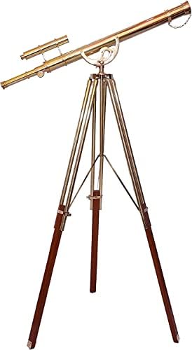 Nautical Double Barrel Brass Telescope Stand