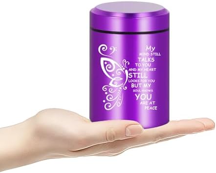 Purple Butterfly Cremation Urn for Human Ashes 275 Inch Mini Keepsake