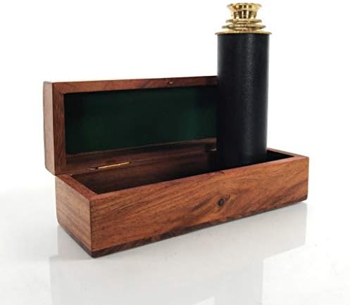 HomeRoots 15 X 15 X 15 Handheld Telescope in Wood Box
