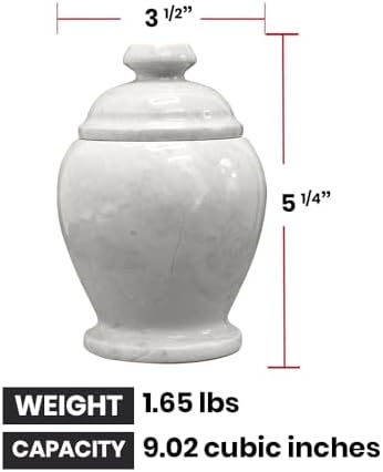 Elegant Marble Cremation Urn with Beige Finish