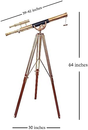 Nautical Double Barrel Telescope with Brass and Wood Tripod