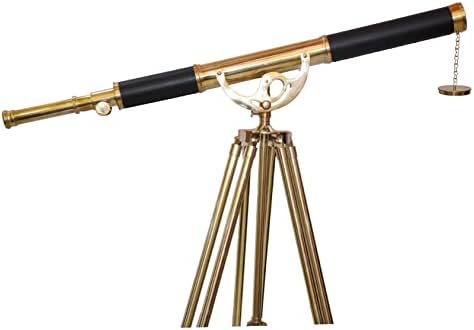 Maritime Antique Brass Telescope with Floor Stand