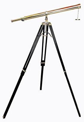 Nickel Finish Nautical Brass Floor Standing Telescope