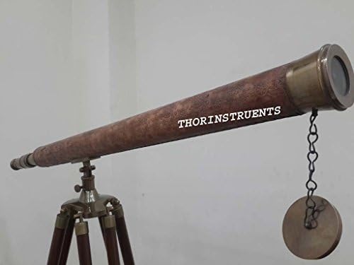 Handcraft Nautical Decor Floor Standing Brass Telescope with Stand