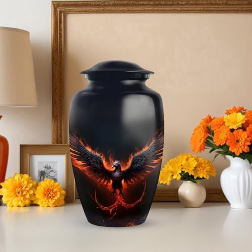 Black Phoenix Urns for Human Ashes - 10 Inch Capacity