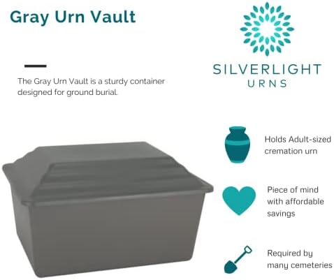 Gray Cremation Urn Vault for Ground Burial