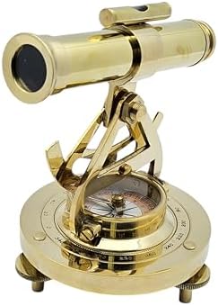 Nautical Brass Telescope Alidade Compass for Surveying and Navigation