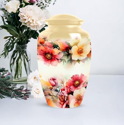 Elegant Flower Design Urn Set of 5