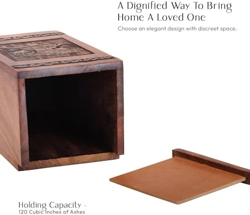 Deer Urn for Human Ashes - 8 Inch Wooden Cremation Urn