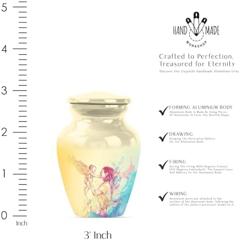 3 Inch Mini Urn for Human Ashes - Beige Decorative