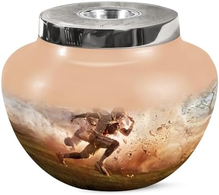 Football Cremation Urn for Couples - 7 Inch Decorative Urn