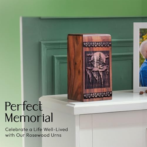 JAGASY 10 Inch Wooden Cremation Urn for Ashes
