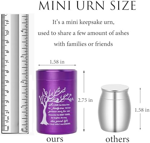 Small Urns for Ashes Set of 4 Purple 27 Inch High