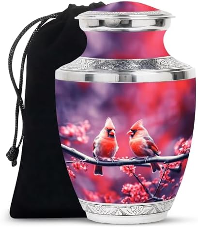 Springtime Cardinal Urns for Human Ashes Decorative Urns for Mom Dad and Remembrance
