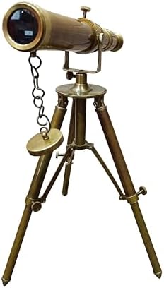 Vintage Antique Brass Telescope with Tripod Stand