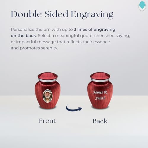 GetUrns Pearl Candy Red Personalized Cremation Urn