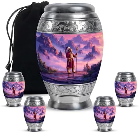 KARYLIZ Native American Urns Combo Set 10 Inch 3 Inch