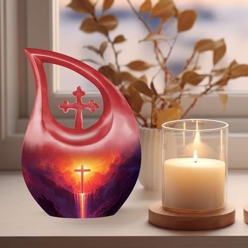 Cross Funeral Urns for Adult Ashes - 10 Inch Decorative
