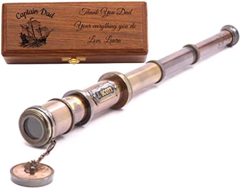 Personalized Marine Telescope Brass Spyglass Nautical Replica
