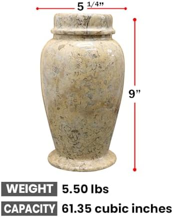 Decorative Marble Cremation Urn for Children or Small Pets