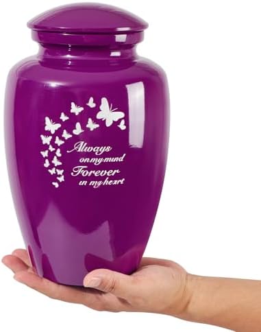 LINES ARTE Purple Butterfly Cremation Urn for Adults