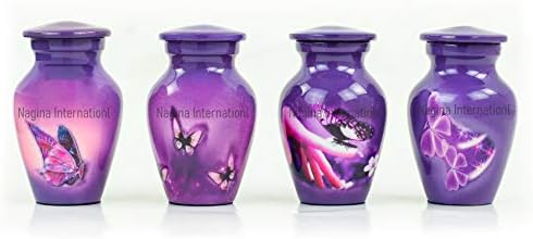 Keepsake Urns Set of 4 Mini Urns with Velvet Box