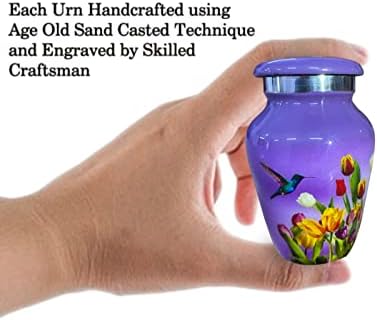 Bold Divine Purple Hummingbird Cremation Urns - 4 Small Keepsakes