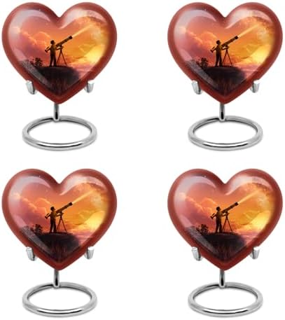 JAGASY 3 Inch Wooden Urn Set for Cremation Ashes - Pack of 4