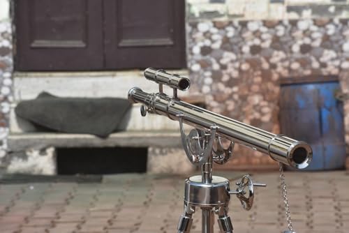 Nautical Brass Anchor Telescope with Steel Tripod Stand
