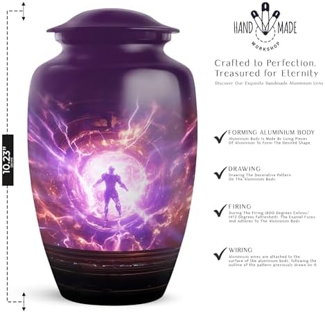 Aliens Themed Cremation Urn for Adult - 10 Inch Large Size