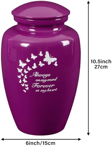 LINES ARTE Purple Butterfly Cremation Urn for Adults