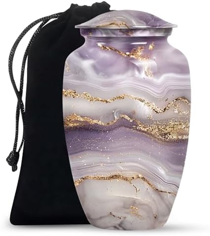 Golden Serenity Decorative Urn for Human Ashes 10 Inch