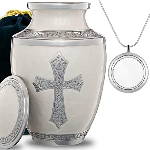 White Urn for Ashes - Handcrafted Funeral Urna