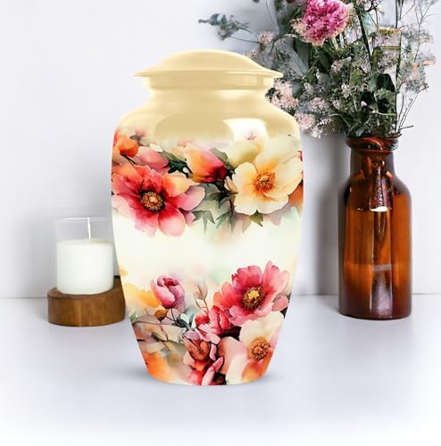 Elegant Flower Design Urn Set of 5