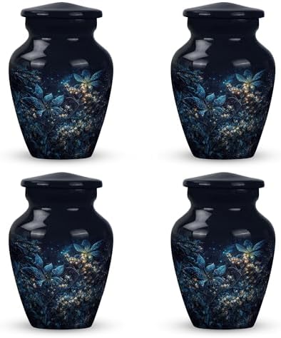 Blue Flowers Urns for Human Ashes Small Keepsake Urn 3 Inch Cremation Urn