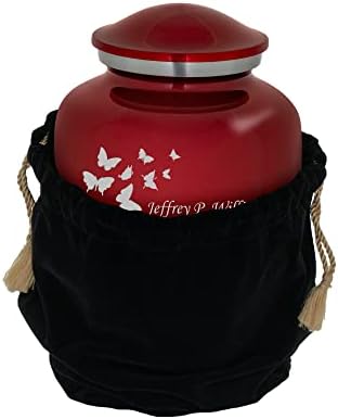Homage Medium Ascending Butterflies Cremation Urn - 80 Cubic Inch Capacity - Crimson