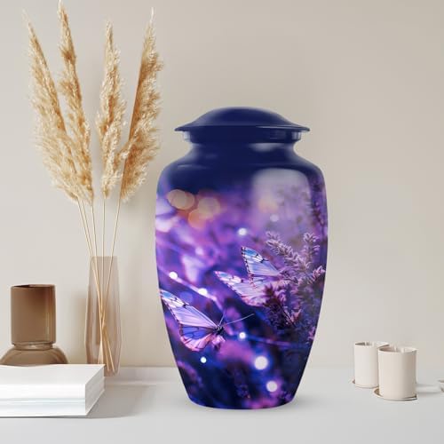 Purple Butterfly Urns For Human Ashes 10 Inch