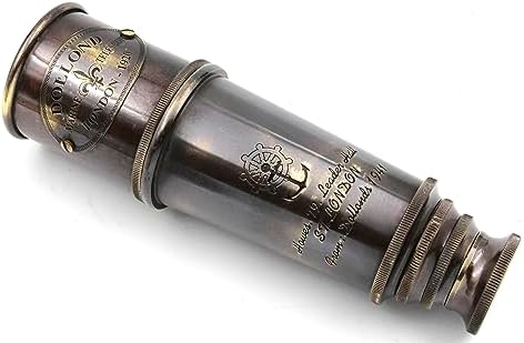 1920 Brass Vintage Telescope with Leather Case