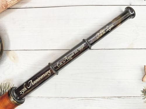 Personalized Engraved Telescope for Husband Nautical Spy Glass with 25X Magnification