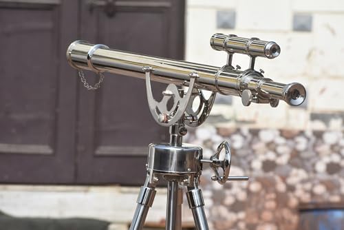 Vintage Brass Telescope with Tripod Stand Nautical Decor for Home and Office