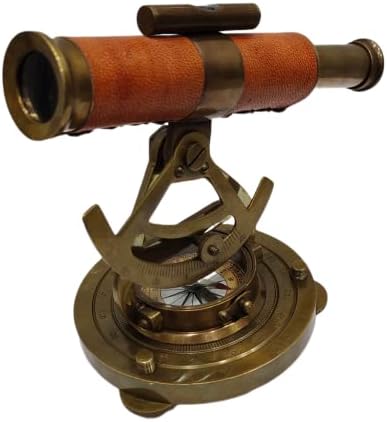 5 Inch Nautical Brass Alidade Compass Telescope Decor