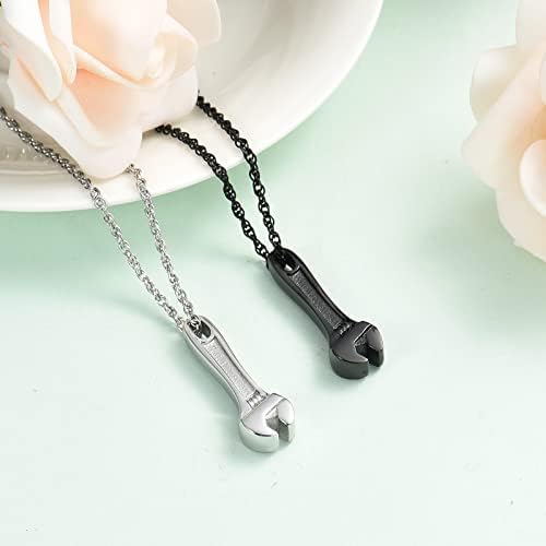 Wrench Urn Necklace for Ashes Stainless Steel