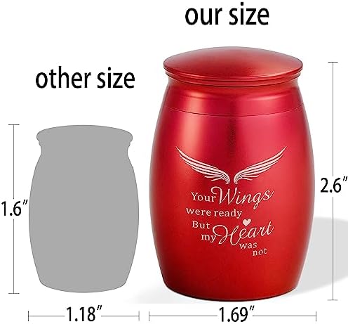 267 Inch Mini Red Angle Cremation Urn